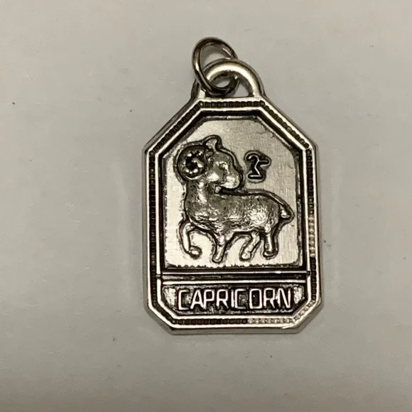 CAPRICORN zodiac pendant-charm with 18” chain New Vintage sterling silver - Picture 7 of 10